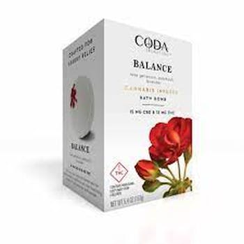 Coda Signature Balance Bath Bomb, 15mg THC/15mg CBD